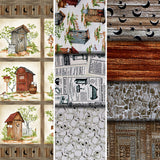 Group swatch Nature's Calling themed fabrics in various styles/colours