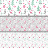 Group swatch assorted Snowy Day Flannel themed fabrics in various styles/colours