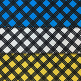 Group swatch diagonal plaid printed fabric in various colours