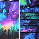 Group swatch aurora collection fabrics (northern lights style fabrics in various styles/colours)