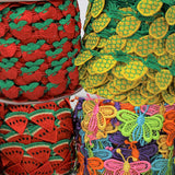 Group swatch assorted decorative trims in various styles
