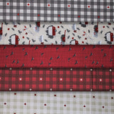 Group swatch Canada themed printed fabrics in various styles/colours