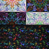Group swatch assorted ethereal printed fabrics in various colours/styles