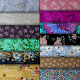 Group swatch assorted flower & plant print fabrics