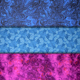 Group swatch swirlys themed fabrics in various styles/colours