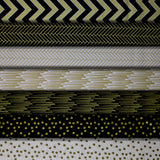 Flat swatch Night Fall themed fabrics in various styles/colours