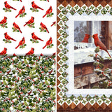 Group swatch assorted Cardinal themed fabrics in various styles/colours