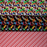 Group swatch Marvel's Avengers licensed printed fabric in various styles
