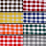 Group swatch gingham print fabrics in various colours