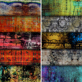 Group swatch assorted abandoned style/themed fabrics in various styles/colours