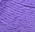 Swatch of Caron Simply Soft Party yarn in shade purple sparkle (purple yarn with purple shimmer flecks)