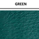Lightly pebbled/distressed vinyl swatch in shade green with label