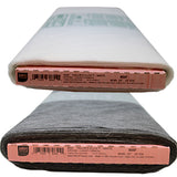 Full rolls of stitch-reinforced fusible interfacing in white and black