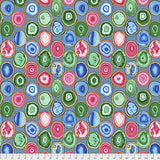 Swatch of geode printed fabric in grey