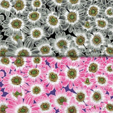 Group swatch assorted Lucy printed floral fabrics in various colours