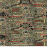 Square swatch cigar box fabric (vintage style cigar box labels allover)