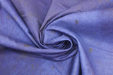 Swirled swatch indigo fabric (dark blue marbled look fabric with subtle black stain and drip marks)