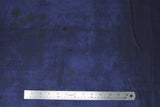Flat swatch indigo fabric (dark blue marbled look fabric with subtle black stain and drip marks)