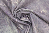 Swirled swatch cracked shadow fabric (dark grey/black marbled look fabric with white/neutral crack marks allover and faint black cursive writing)
