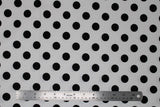 Flat swatch linework themed fabric in pom poms paper (white fabric with medium sized black polka dots)
