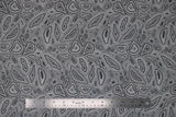 Flat swatch linework themed fabric in mineral (black/white/grey mineral shapes abstract)