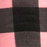 Pink and black buffalo plaid printed polar fleece