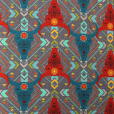 Swatch of multi-coloured animal skull fabric