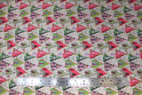 Flat swatch of Mohican printed fabric in Tipi