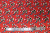 Flat swatch Colbri floral printed fabrics in red