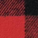 Swatch of red and black small check buffalo plaid flannel