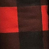 Red and black buffalo plaid printed polar fleece