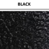 Leather look vinyl swatch in shade black with label