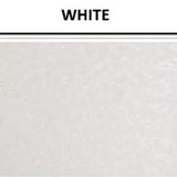 Leather look vinyl swatch in shade white with label