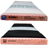 Group swatch sheer-knit fusible tricot interfacing rolls in white and black
