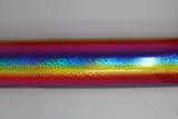 Roll of iridescent rainbow coloured PVC