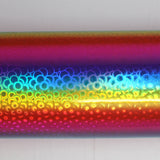 Roll of iridescent rainbow coloured PVC