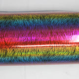 Roll of iridescent rainbow coloured PVC with texture pattern