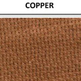 Sequin detailed vinyl swatch in shade copper with label