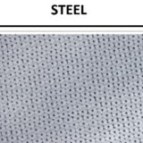 Sequin detailed vinyl swatch in shade steel (grey) with label