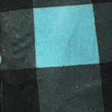 Turquoise and black buffalo plaid printed polar fleece
