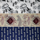 Group swatch assorted Harry Potter fabrics in various styles/colours