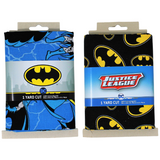 Group swatch 1 Yard Pre-Cut Batman Fabrics in packaging on white background