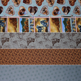 Group swatch assorted Off The Leash themed fabrics in various styles/colours