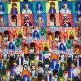 Group swatch Pets Rock themed fabrics in various styles/colours