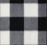 Swatch of white and black buffalo check flannel