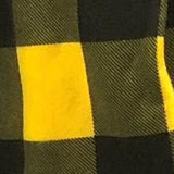 Yellow and black buffalo plaid printed polar fleece