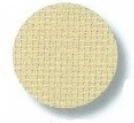 Circular swatch of ivory aida cloth