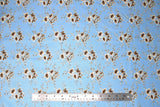 Flat swatch Blueberry Buckle (and floral) themed fabric in Brown Flowers on Blue