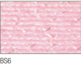 Swatch of Baby Shimmer DK yarn in shade BS6 (pale pink shade with white shimmer flecks)