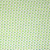 Square swatch jubilee fabric (pale lime green fabric with white diamonds/mesh look and tiny green dots between)